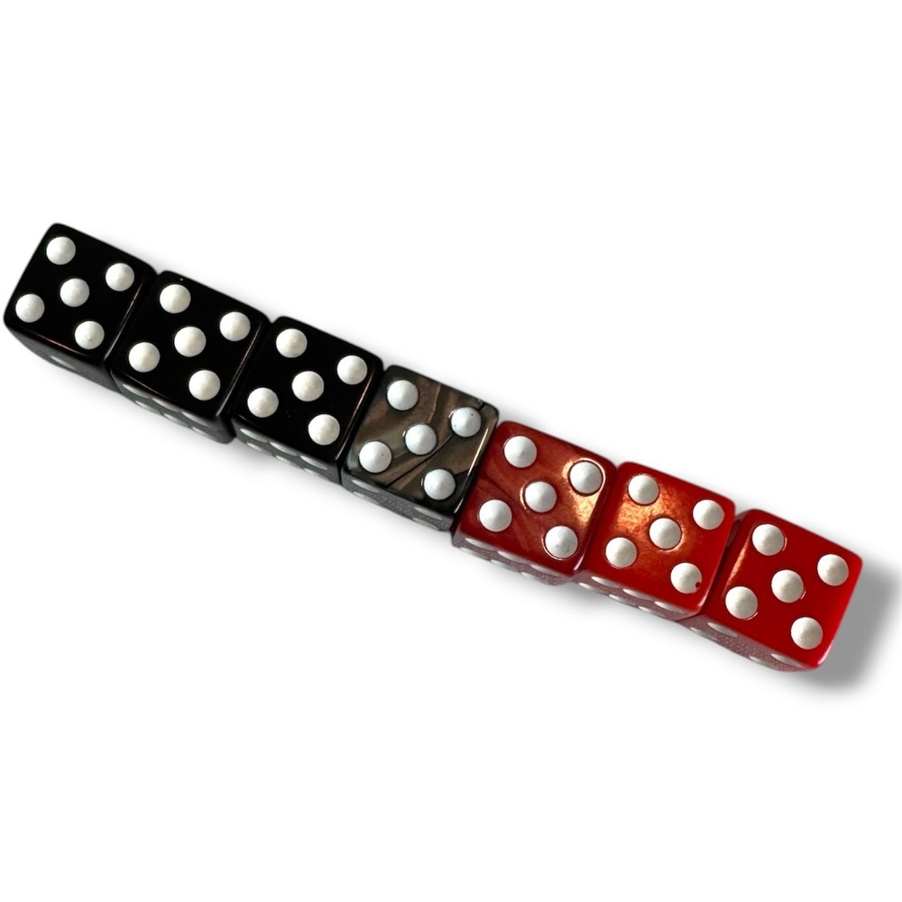 Risk Game Dice Replacement 2008 Hasbro Red Black Dice Lot Board Game